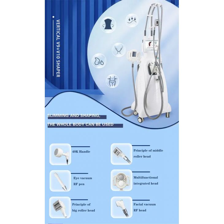 Aparat de Reducere a Grasimi, Vela3 Cavitation Vaccum Rf si Presiune Negativa, Body Slimming Machine 9in1, Contouring and Shaping,  Pierderea în Greutate, Intinerirea Pielii