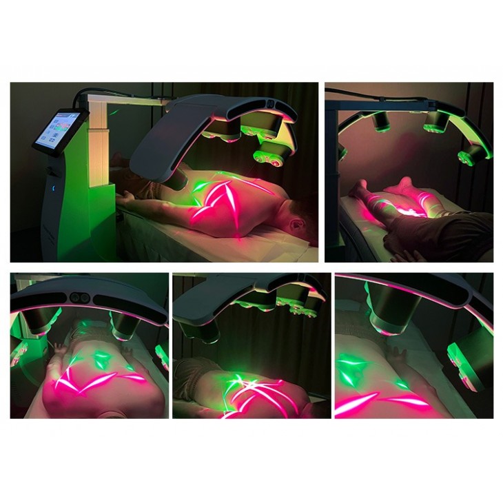 Aparat 2in1 Body Conturing Lipolaser 532nm Rotire 360 si HiEMT Stimulare Musculara Electromagnetica, Reducere celulita, Tonifiere Remodelare 6DLIPO Maxlipo Shape W