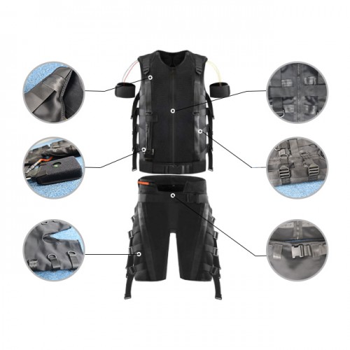Costum EMS Body Suit Complet rezerva, Creare Masa Musculara Fitness Microcurenti Electrostimulare Profesional Slabire Rapida Anticelulitic, ProBODY WireLess