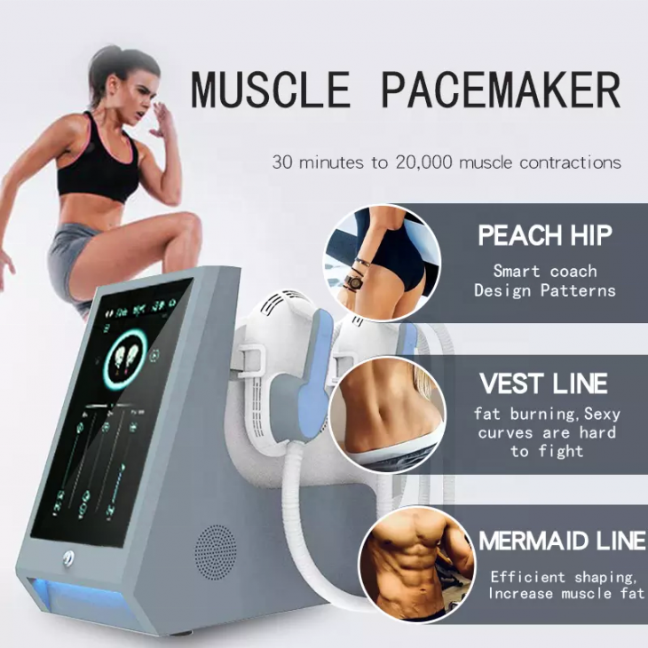 Aparat Electromagnetic Tesla EMS Sculpt HI-EMT si RF Remodelare corporala, Creare Masa Musculara, Tonifiere Abdomen, 2 Manipuli, Slabire intensiva, Body shaping EMS NEO2 Portabil