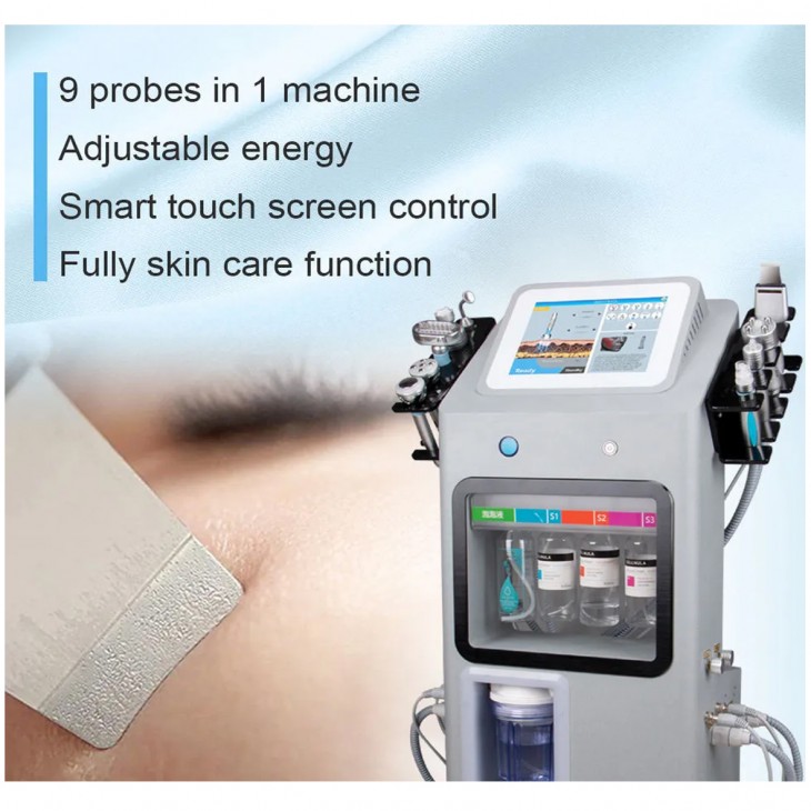 Aparat Combina 12in1 Hidradermabraziune  Oxigenaction, Ultrasunete, Tratamente Antiacneice Oxygen Facial Bio RF Aqua Peeling, AQUAFacial