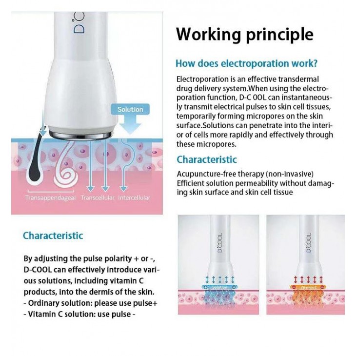 Aparat Cosmetic Radio Frecventa DCOOL, RF Electroporatie CALD RECE, 