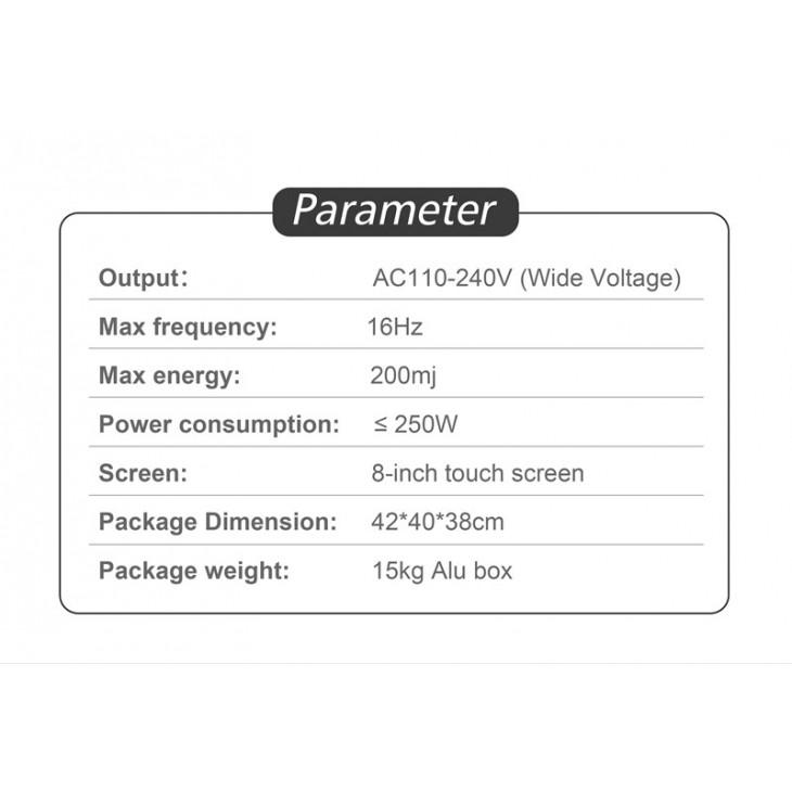 Aparat Shockwave Profesional  pentru terapie cu unde de șoc pentru fizioterapie,Tratamentul durerii, terapie ED SW8