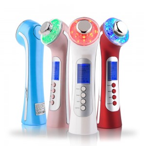 Aparat Cosmetic 5in1 Foton cu Ultrasunete Masaj Facial, Lifting, Ingrijirea pielii, Indepartarea ridurilor, Curatare Ten, Anti-Acnee, Alb
