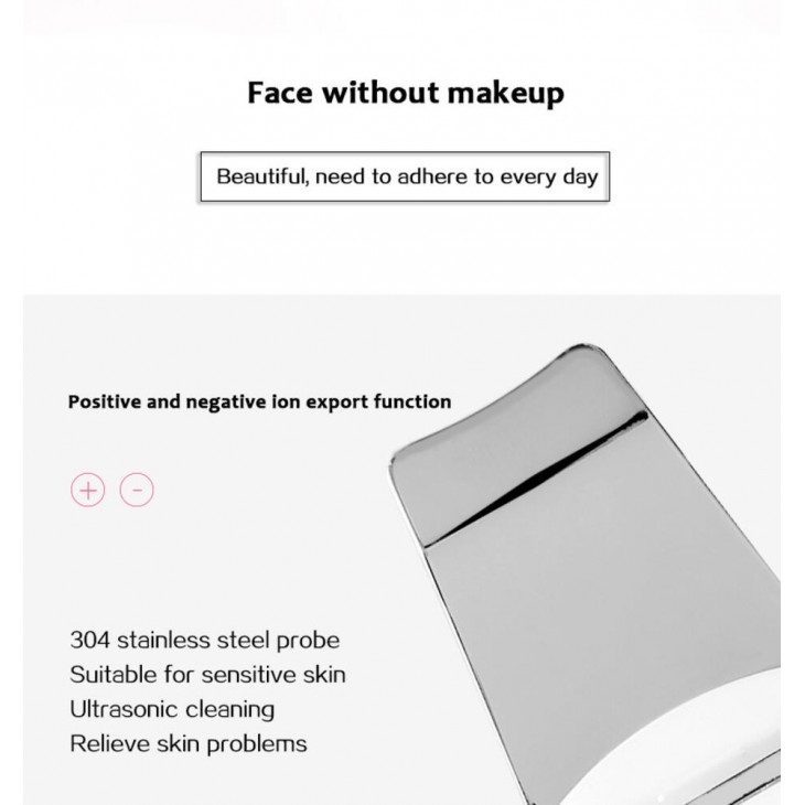 Aparat Cosmetic Skin Scrubber, Peeling Exfoliator Facial, Multi-Functional Face Lifting Beauty Machine, White, 028 TotulPerfect