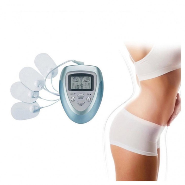 Aparat EMS Electrostimulare 4 Pads, Slabire corp, Stimulare musculara, Tonifiere Muschi, Baterii, Masaj Cervical Bluetone