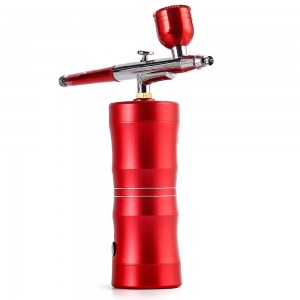 Aparat Tratamente Cosmetice Airbrush Spray Pulverizator Multiple Utilizari, Aerograf portabil Nutritie Ten, Lifting, Red Walla