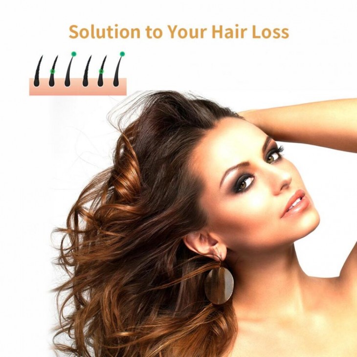 Perie cu Laser Reincarcabila USB, Vibratii Scalp Regrowth Hair, Stimuleaza cresterea si regenerarea prin masajul parului, Tratament anti-Cadere Par