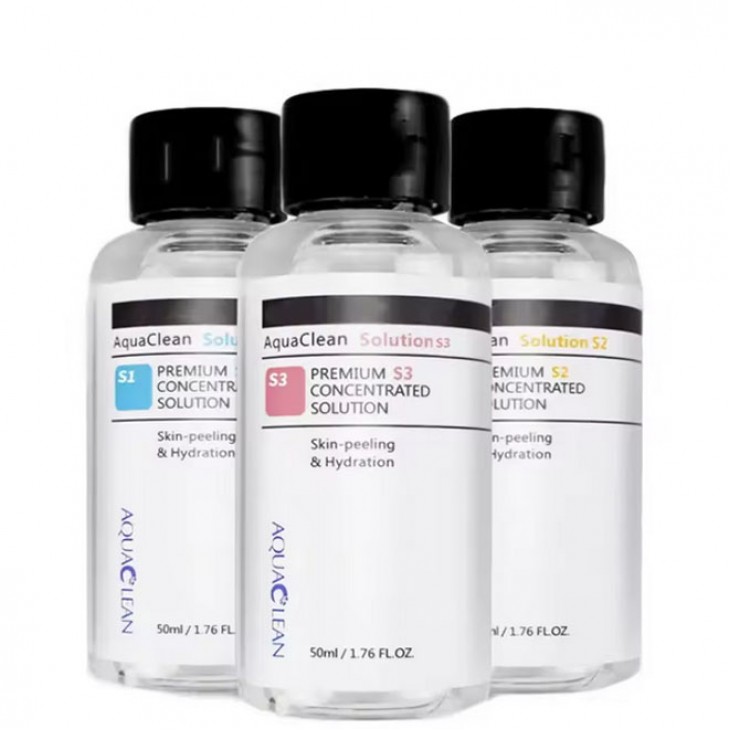Set 3 Solutii Peeling Cosmetic pentru Hidrodermabraziune, AS1, SA2, AO3 Toate tipurile de piele, Piele Sensitive, Anti Acnee, 400ML buc